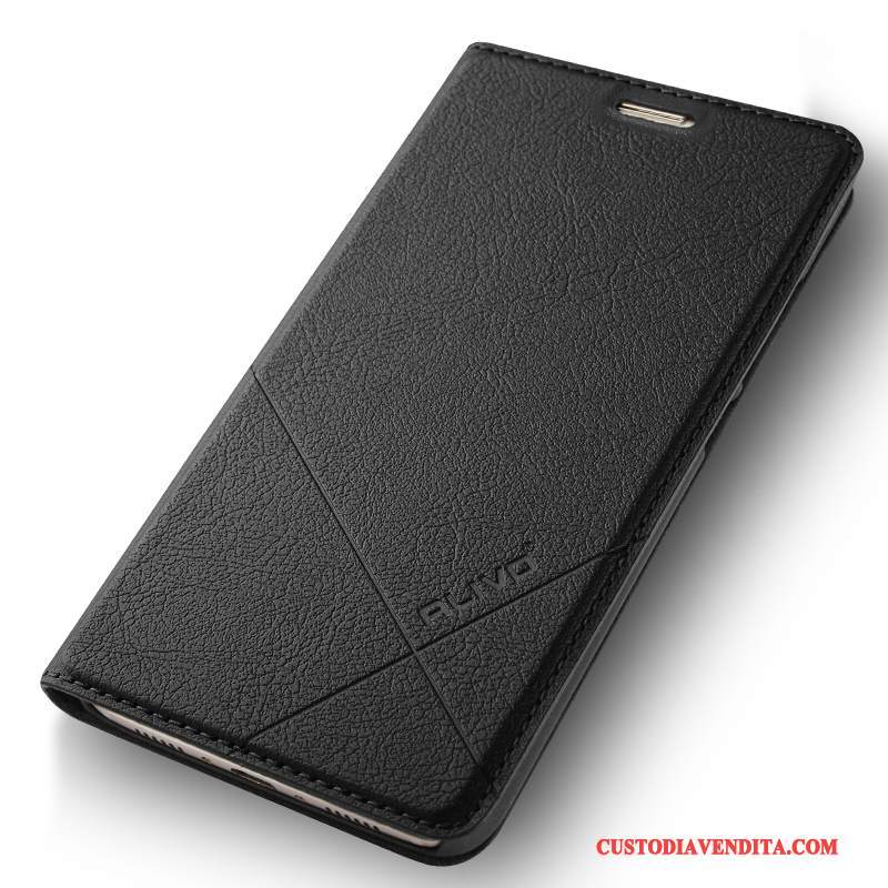 Custodia Huawei G9 Plus Pelle Nero Anti-caduta, Cover Huawei G9 Plus Folio Telefono