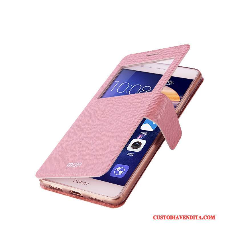 Custodia Huawei G9 Plus Pelle Tutto Inclusotelefono, Cover Huawei G9 Plus Folio Anti-caduta Rosa