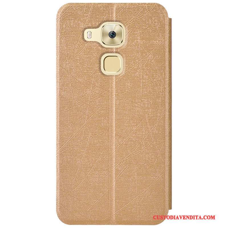 Custodia Huawei G9 Plus Protezione Morbido Anti-caduta, Cover Huawei G9 Plus Folio Oro Tutto Incluso