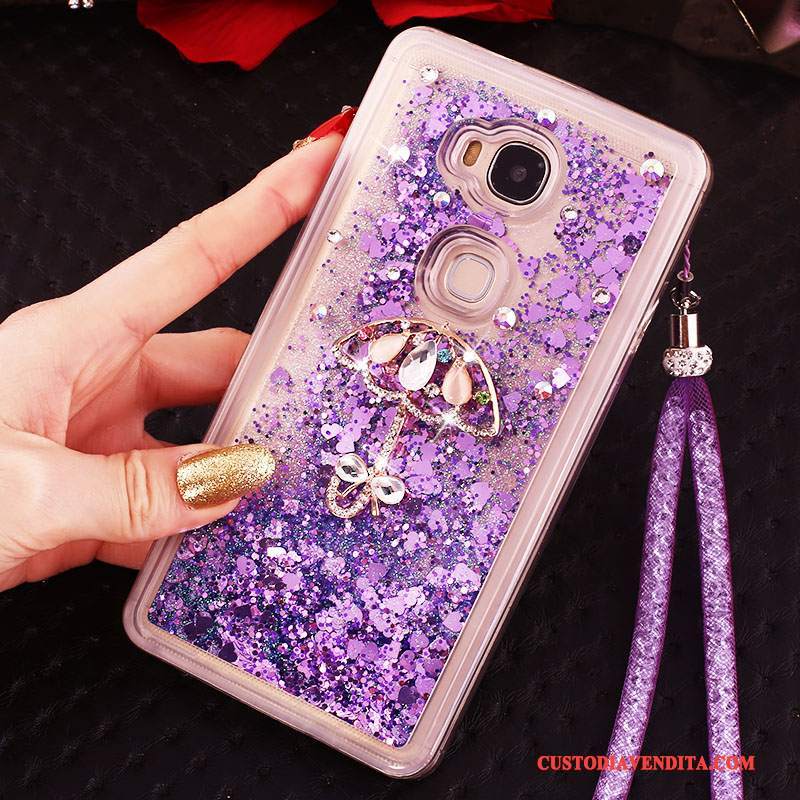 Custodia Huawei G9 Plus Protezione Tendenzatelefono, Cover Huawei G9 Plus Strass Ring Porpora