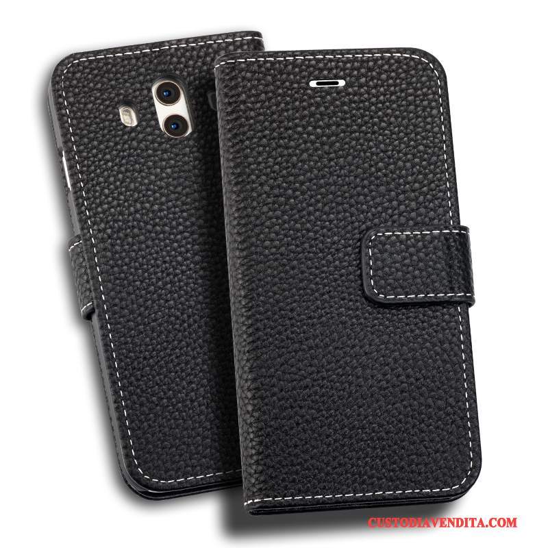 Custodia Huawei Mate 10 Folio Nerotelefono, Cover Huawei Mate 10 Pelle Tutto Incluso Anti-caduta