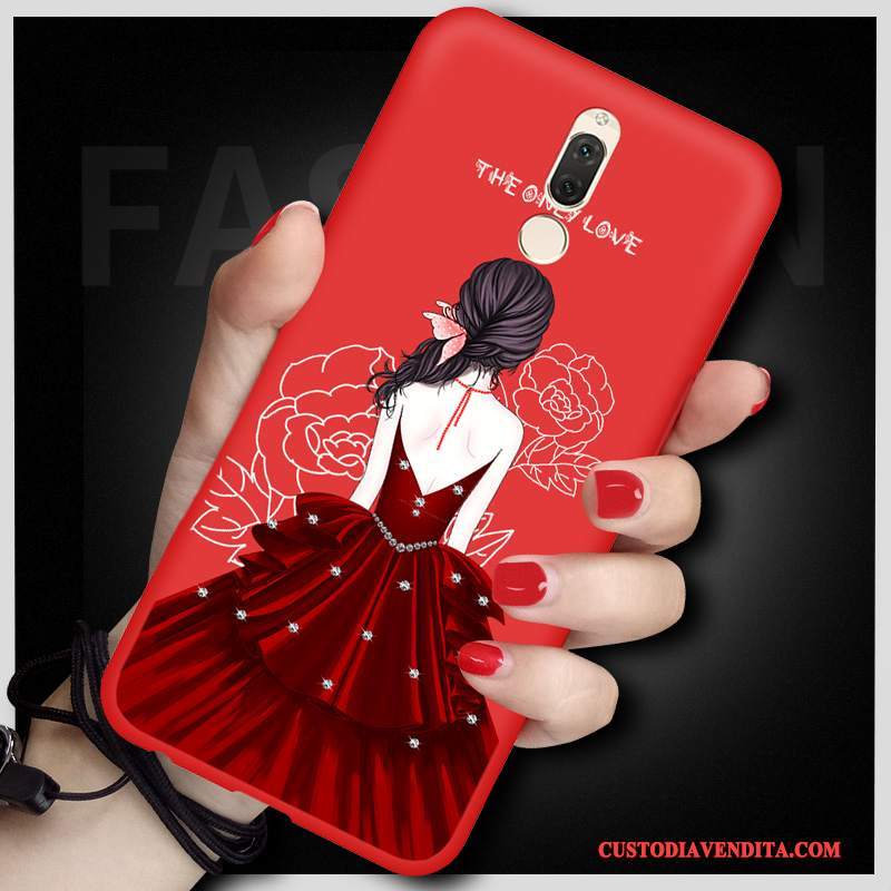 Custodia Huawei Mate 10 Lite Cartone Animato Morbidotelefono, Cover Huawei Mate 10 Lite Protezione Rosso Ornamenti Appesi