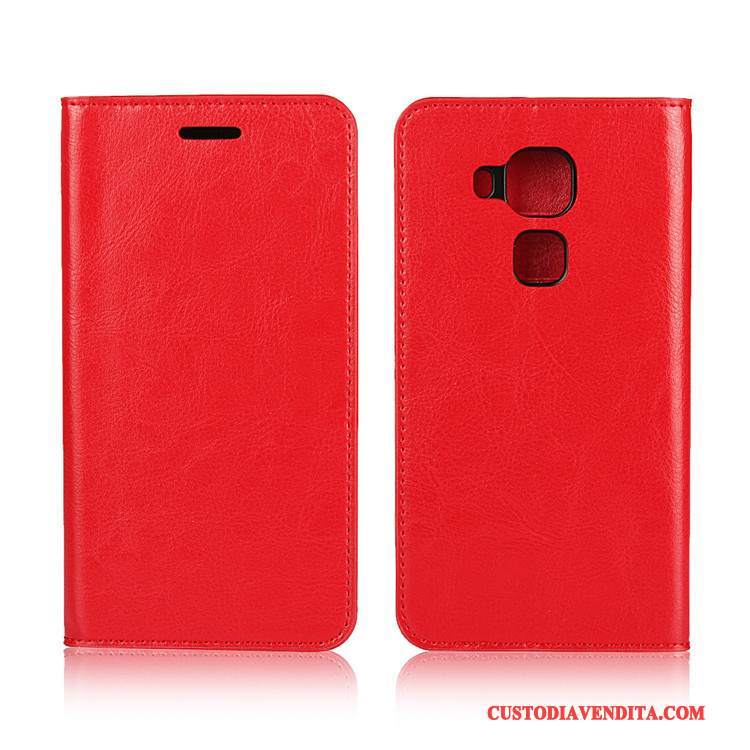 Custodia Huawei Mate 10 Lite Pelle Supporto Rosso, Cover Huawei Mate 10 Lite Protezione Telefono Pellicola Protettiva