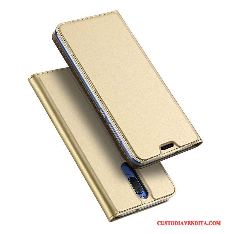 Custodia Huawei Mate 10 Lite Pelle Telefono Oro, Cover Huawei Mate 10 Lite Folio Anti-caduta