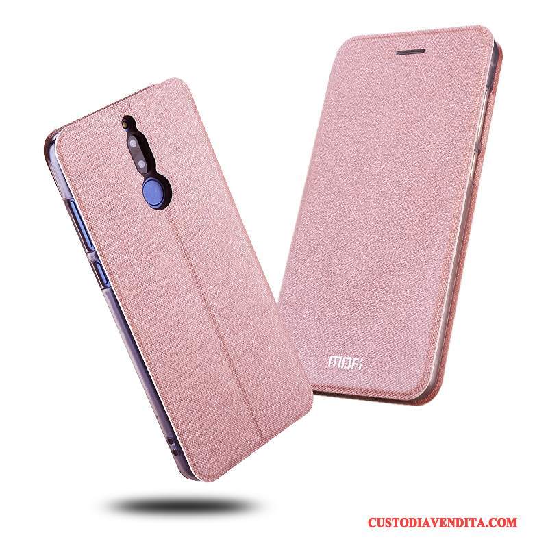 Custodia Huawei Mate 10 Lite Pelle Telefono Rosa, Cover Huawei Mate 10 Lite Folio Tutto Incluso Anti-caduta