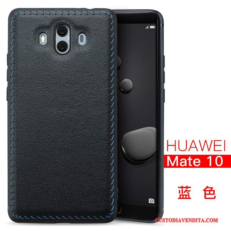 Custodia Huawei Mate 10 Pelle Telefono Nero, Cover Huawei Mate 10 Protezione Tutto Incluso Qualità