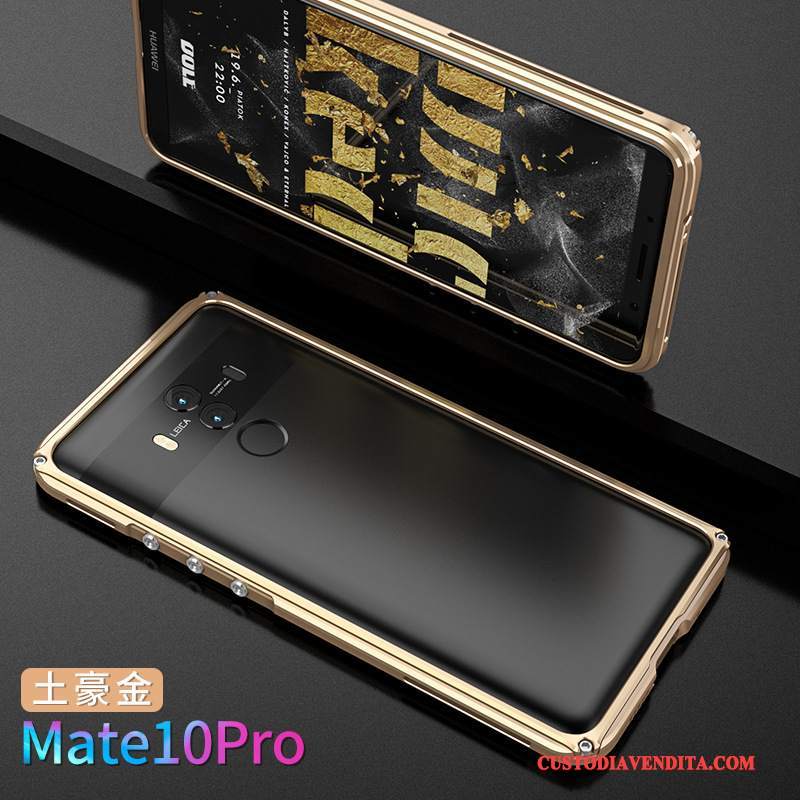 Custodia Huawei Mate 10 Pro Creativo Di Personalità Metallo, Cover Huawei Mate 10 Pro Protezione Nuovo Oro