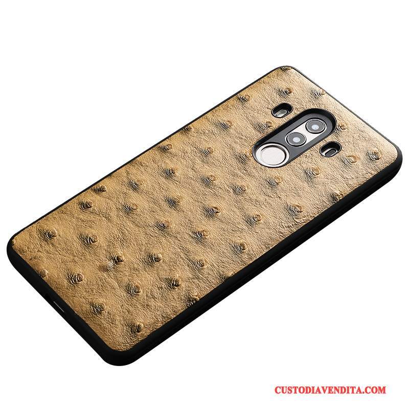 Custodia Huawei Mate 10 Pro Pelle Marronetelefono, Cover Huawei Mate 10 Pro Affari Uccello