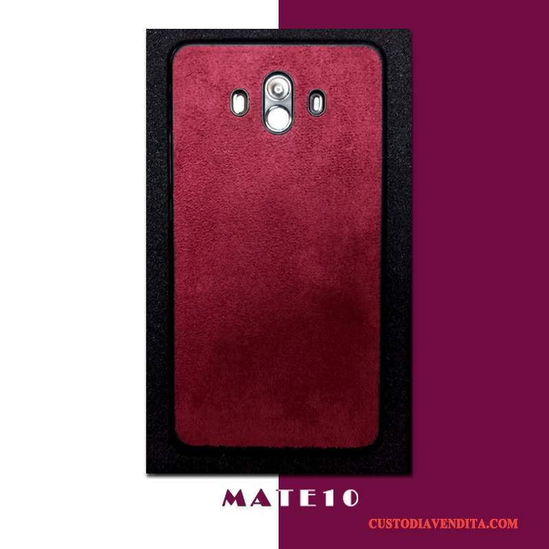 Custodia Huawei Mate 10 Pro Pelle Rosso Anti-caduta, Cover Huawei Mate 10 Pro Protezione Sottile Tutto Incluso