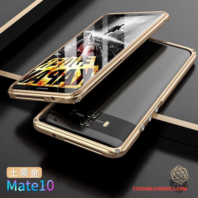 Custodia Huawei Mate 10 Protezione Coperchio Posteriore Telaio, Cover Huawei Mate 10 Oro Metallo