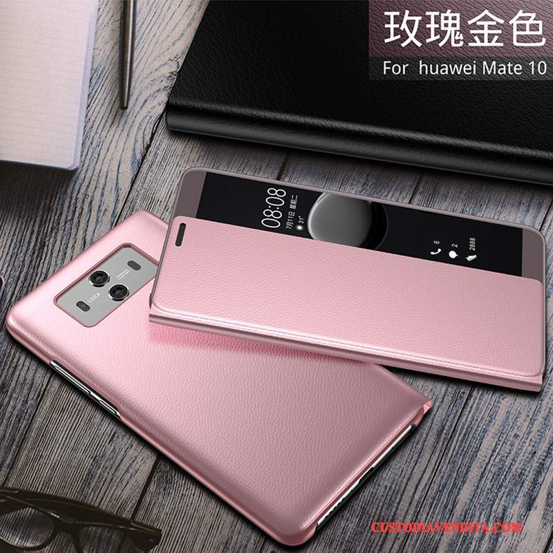 Custodia Huawei Mate 10 Protezione Telefono Anti-caduta, Cover Huawei Mate 10 Pelle Tutto Incluso Oro Rosa