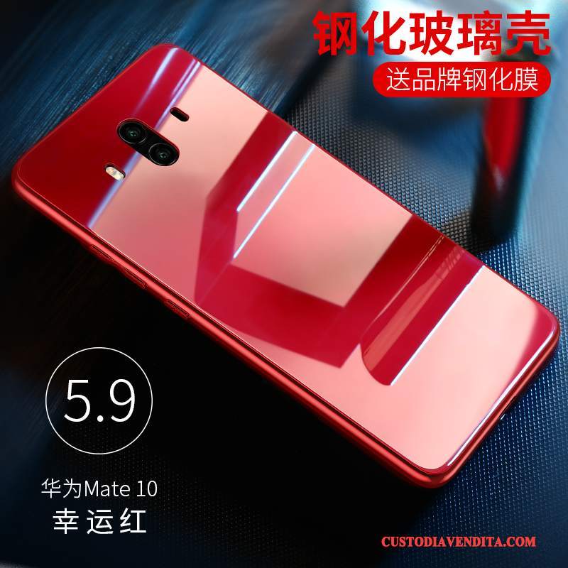 Custodia Huawei Mate 10 Protezione Vetro Difficile, Cover Huawei Mate 10 Telefono Rosso