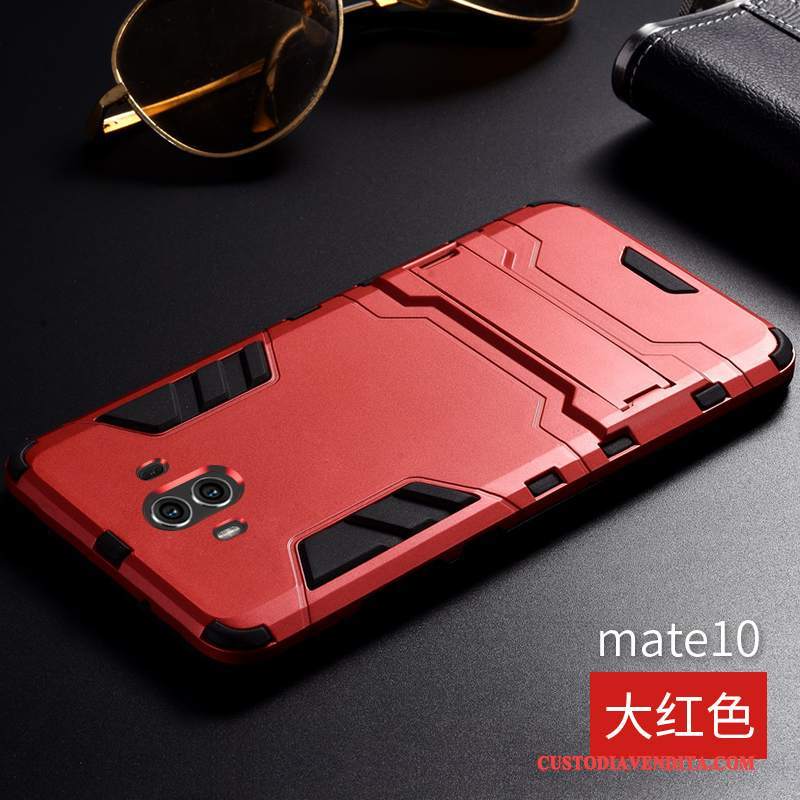 Custodia Huawei Mate 10 Silicone Tendenza Rosso, Cover Huawei Mate 10 Anti-caduta Tre Difese