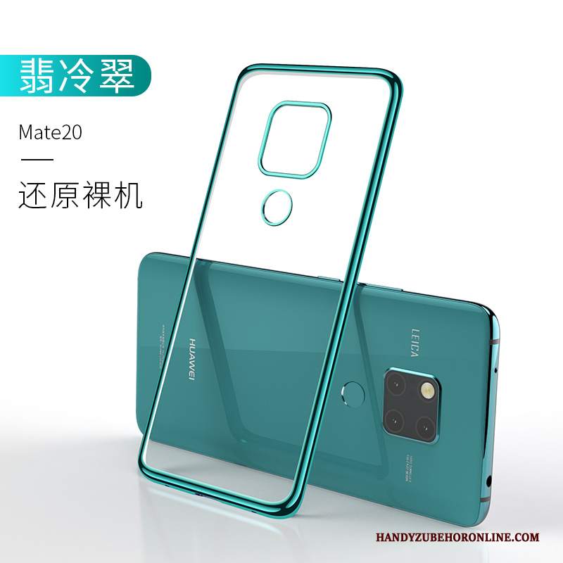 Custodia Huawei Mate 20 Silicone Verde Sottile, Cover Huawei Mate 20 Protezione Marchio Di Tendenza Anti-caduta