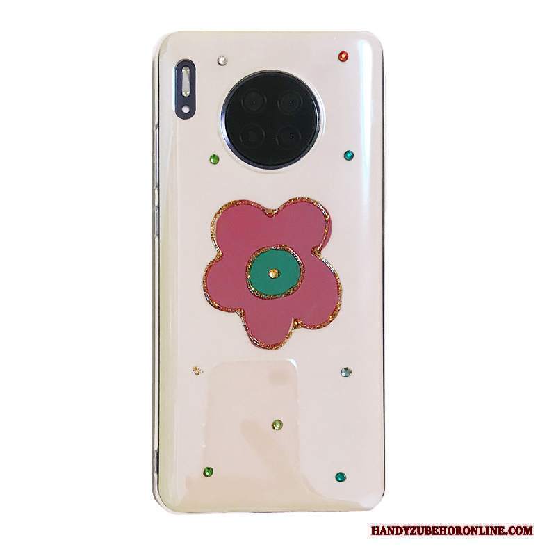 Custodia Huawei Mate 30 Fiori Piccola Morbido, Cover Huawei Mate 30 Strass Sottili Anti-caduta