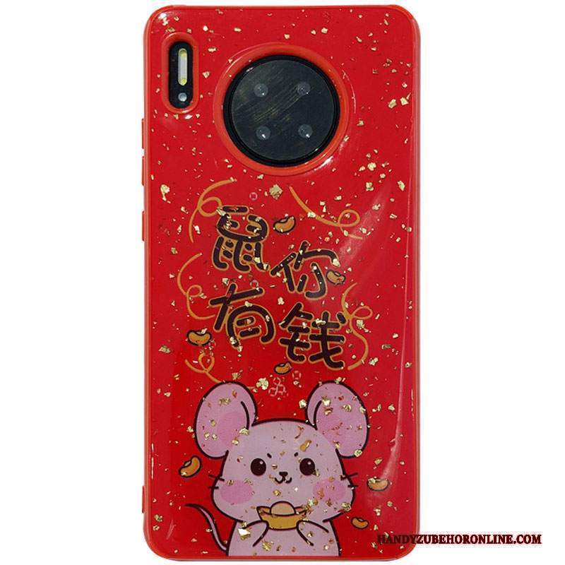 Custodia Huawei Mate 30 Pro Creativo Nuovo Anti-caduta, Cover Huawei Mate 30 Pro Silicone Rosso Di Personalità