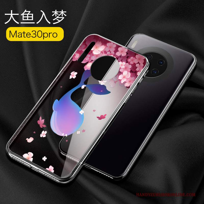 Custodia Huawei Mate 30 Pro Creativo Telefono Marchio Di Tendenza, Cover Huawei Mate 30 Pro Silicone Anti-caduta Rosa