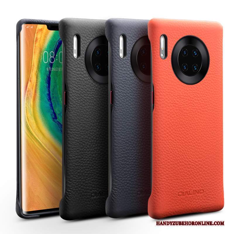 Custodia Huawei Mate 30 Pro Pelle Telefono Rosso, Cover Huawei Mate 30 Pro Moda Semplici Coperchio Posteriore