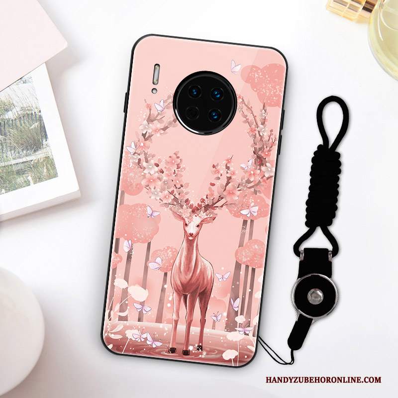 Custodia Huawei Mate 30 Silicone Anti-caduta Fiori, Cover Huawei Mate 30 Rosa Ornamenti Appesi