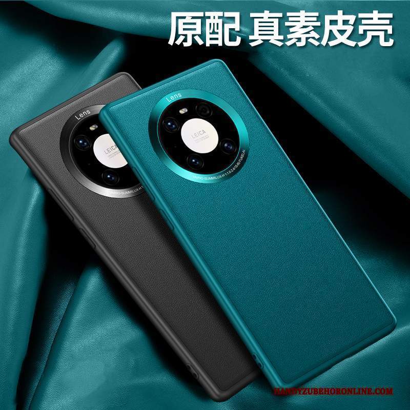 Custodia Huawei Mate 40 Pelle High End Tutto Incluso, Cover Huawei Mate 40 Protezione Anti-caduta Verde