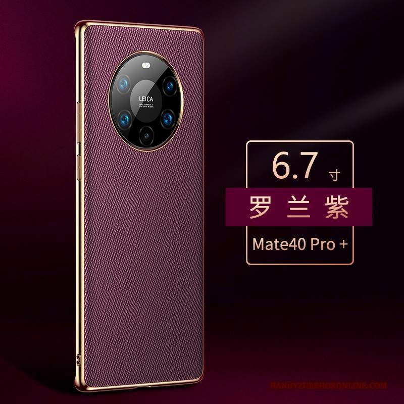 Custodia Huawei Mate 40 Pro+ Pelle High Endtelefono, Cover Huawei Mate 40 Pro+ Protezione Porpora Anti-caduta