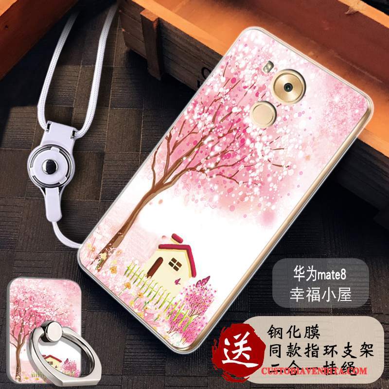 Custodia Huawei Mate 8 Colore Hemming Rosa, Cover Huawei Mate 8 Silicone Telefono Anti-caduta