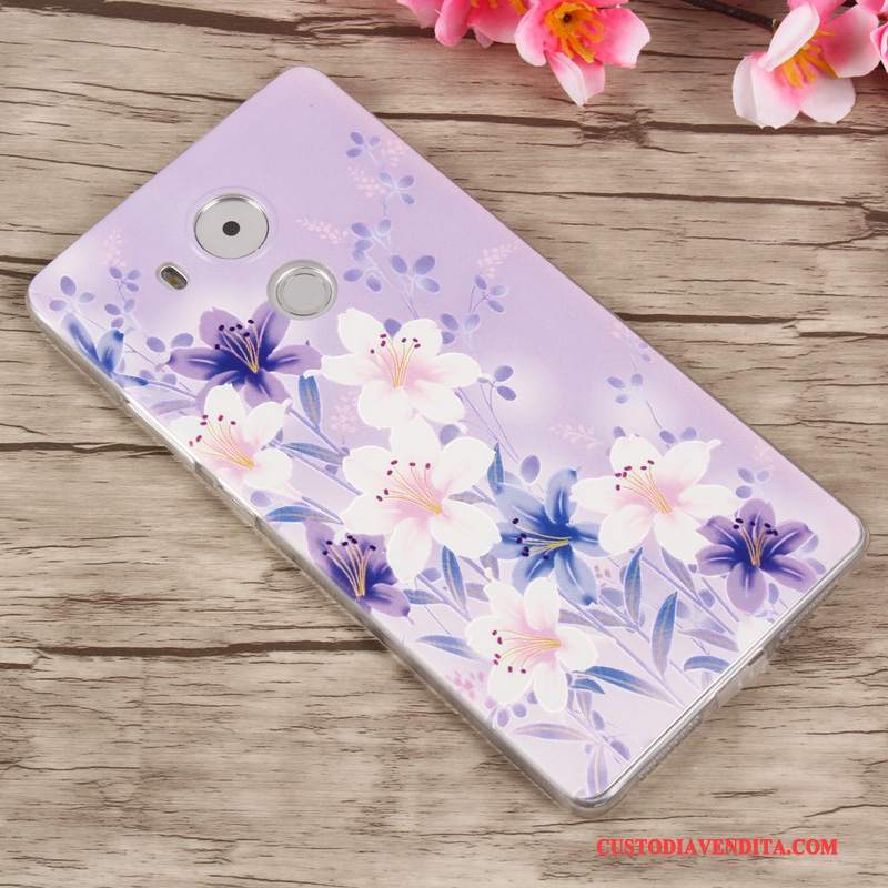 Custodia Huawei Mate 8 Silicone Chiaro Anti-caduta, Cover Huawei Mate 8 Cartone Animato Morbido Porpora