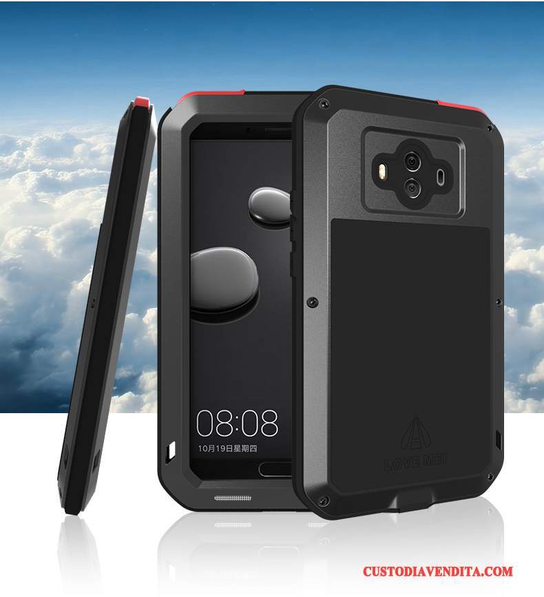 Custodia Huawei Mate 8 Silicone Telefono Metallo, Cover Huawei Mate 8 Protezione Nero Anti-caduta