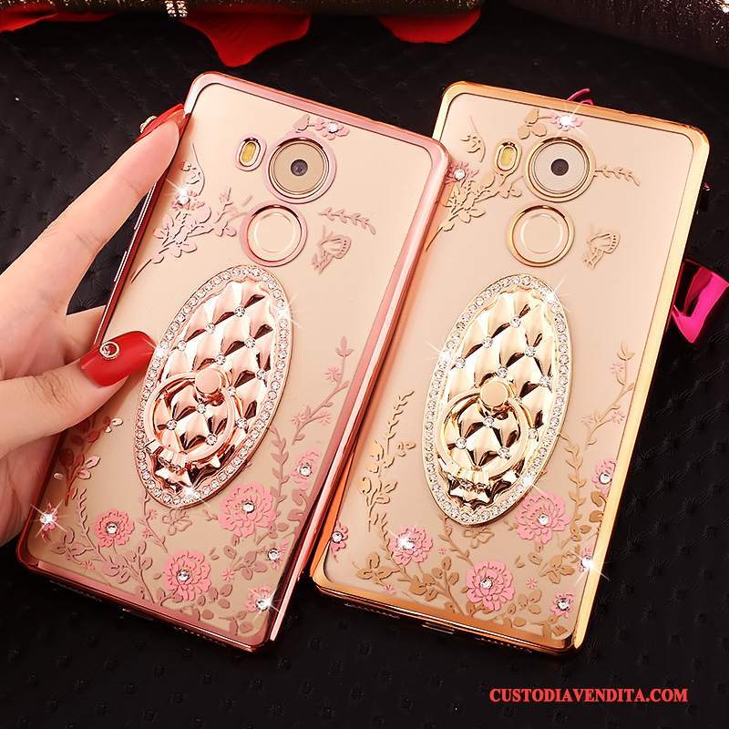 Custodia Huawei Mate 8 Strass Rosa Oro, Cover Huawei Mate 8 Protezione Con Strasstelefono