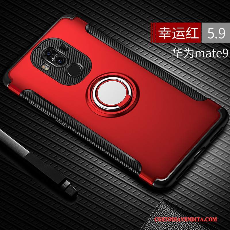 Custodia Huawei Mate 9 Creativo Anti-cadutatelefono, Cover Huawei Mate 9 Silicone Rosso Tutto Incluso