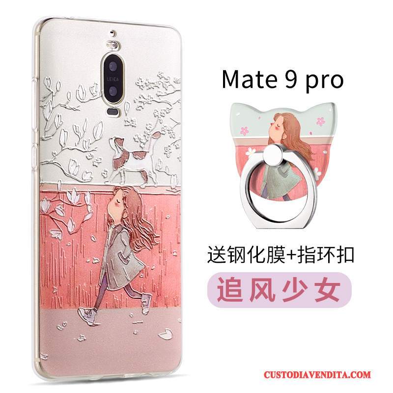 Custodia Huawei Mate 9 Pro Creativo Nuovo Morbido, Cover Huawei Mate 9 Pro Silicone Telefono Rosa