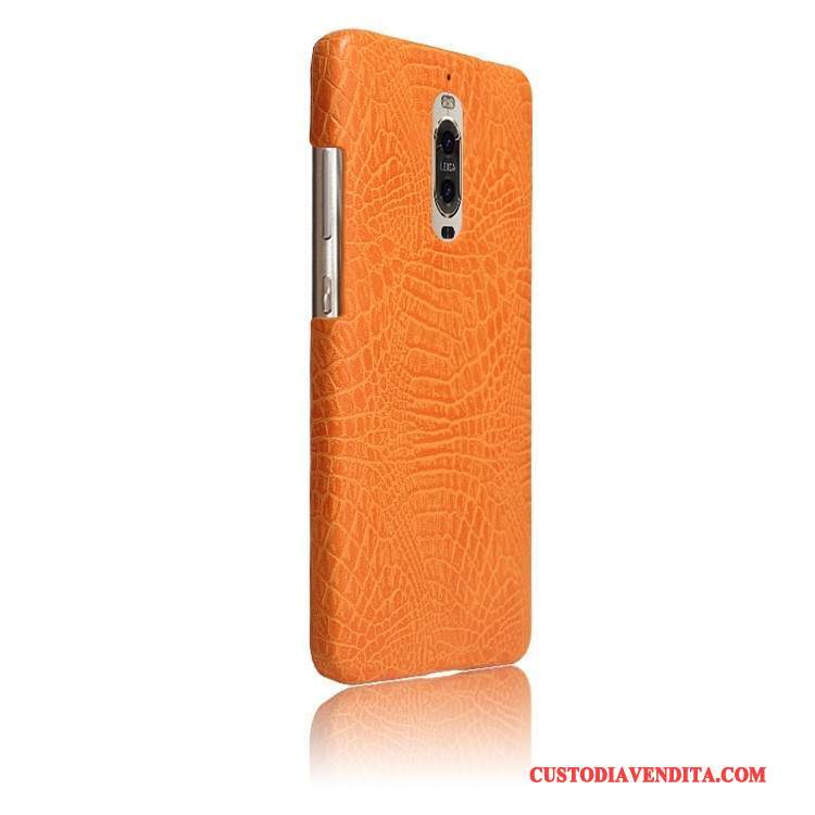 Custodia Huawei Mate 9 Pro Pelle Giallotelefono, Cover Huawei Mate 9 Pro Protezione Modello Coccodrillo