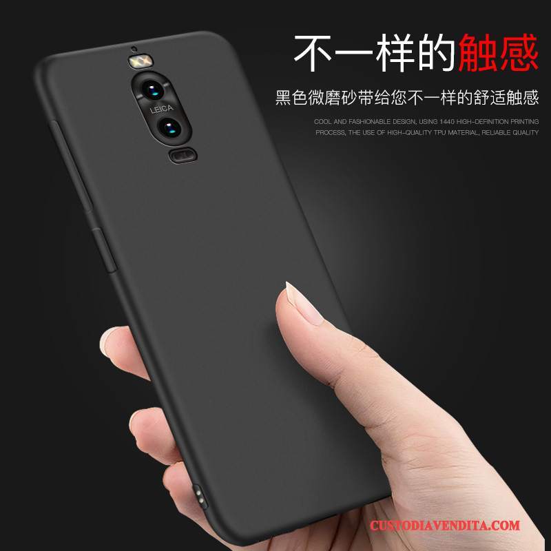 Custodia Huawei Mate 9 Pro Silicone Macchiati Nero, Cover Huawei Mate 9 Pro Morbidotelefono