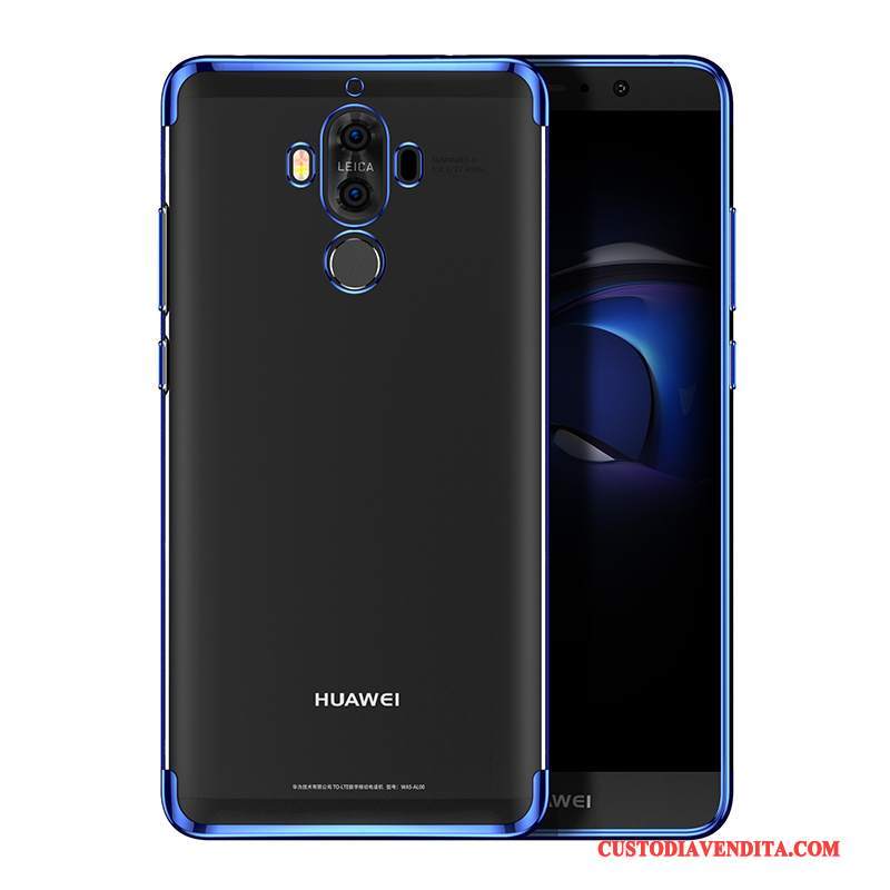 Custodia Huawei Mate 9 Silicone Blu Trasparente, Cover Huawei Mate 9 Sottiletelefono