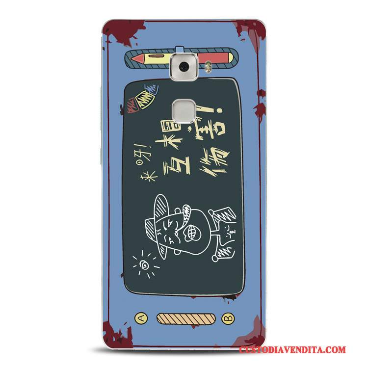 Custodia Huawei Mate S Goffratura Telefono Morbido, Cover Huawei Mate S Protezione Blu Scuro Supporto