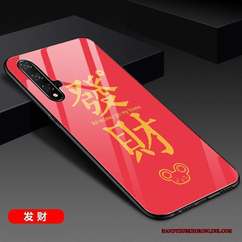 Custodia Huawei Nova 5t Silicone Rosso Nuovo, Cover Huawei Nova 5t Protezione Specchio Vetro