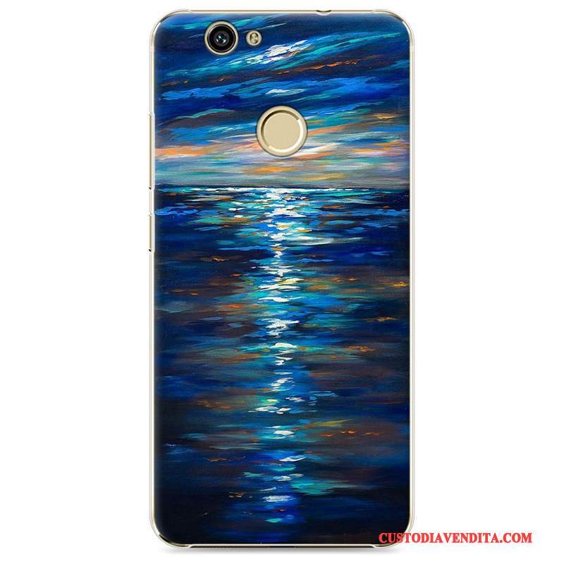 Custodia Huawei Nova Cartone Animato Telefono Trasparente, Cover Huawei Nova Colore Difficile Blu