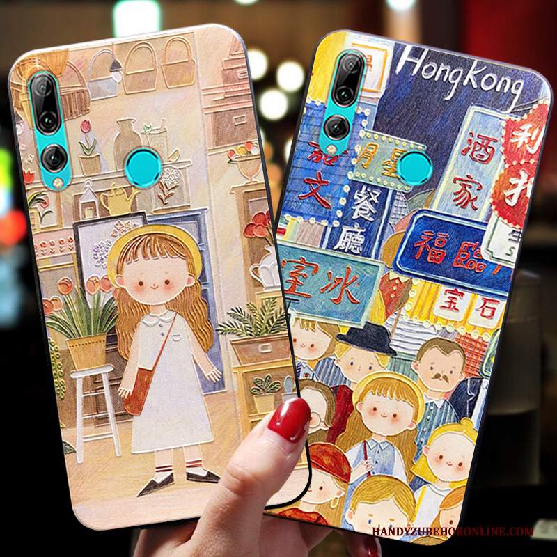 Custodia Huawei P Smart+ 2019 Cartone Animato Telefono Di Personalità, Cover Huawei P Smart+ 2019 Goffratura Amanti Sottile