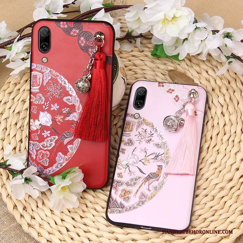 Custodia Huawei P Smart+ 2019 Moda Rosso Net Red, Cover Huawei P Smart+ 2019 Silicone Anti-caduta Tutto Incluso