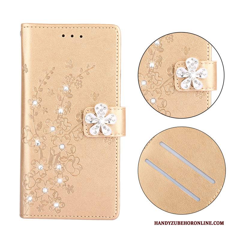 Custodia Huawei P Smart+ 2019 Pelle Telefono Oro, Cover Huawei P Smart+ 2019 Protezione Anti-caduta