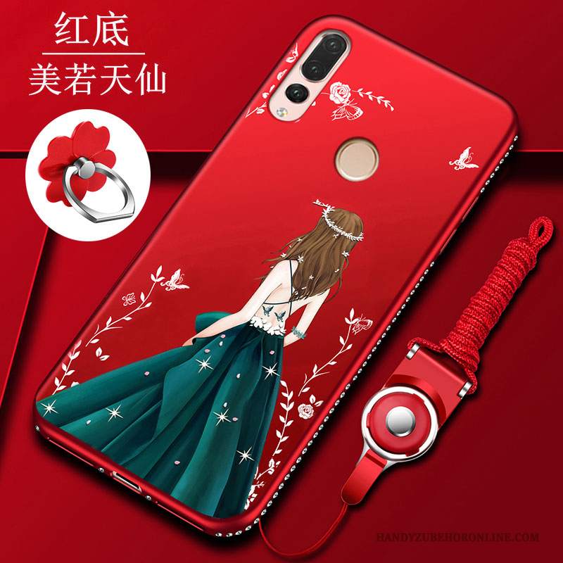 Custodia Huawei P Smart+ 2019 Silicone Morbidotelefono, Cover Huawei P Smart+ 2019 Protezione Anti-caduta Rosso