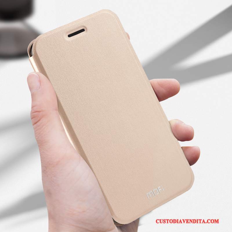 Custodia Huawei P Smart Pelle Pellicola Protettiva Oro, Cover Huawei P Smart Folio Tempra