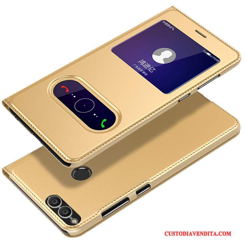 Custodia Huawei P Smart Protezione Anti-caduta Oro, Cover Huawei P Smart Pelle Telefono