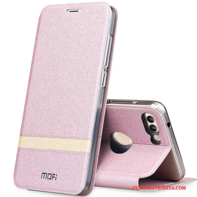 Custodia Huawei P Smart Protezione Telefono Rosa, Cover Huawei P Smart Pelle Anti-caduta