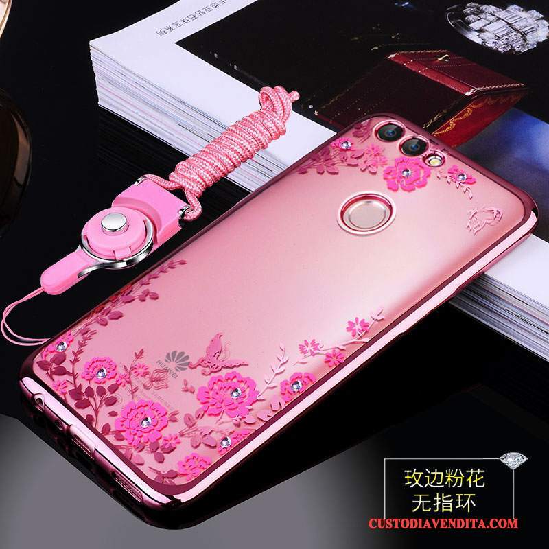 Custodia Huawei P Smart Silicone Morbidotelefono, Cover Huawei P Smart Protezione Anti-caduta Rosa