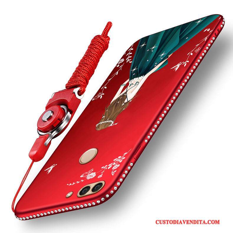 Custodia Huawei P Smart Silicone Telefono Morbido, Cover Huawei P Smart Protezione Rosso Anti-caduta