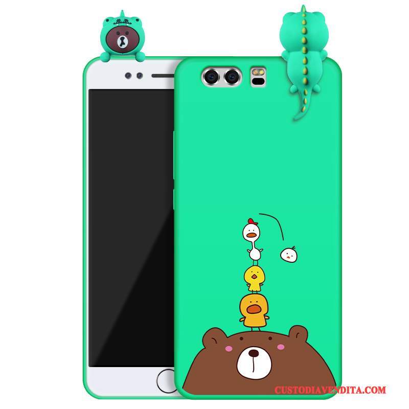 Custodia Huawei P10 Cartone Animato Morbidotelefono, Cover Huawei P10 Protezione Verde Macchiati