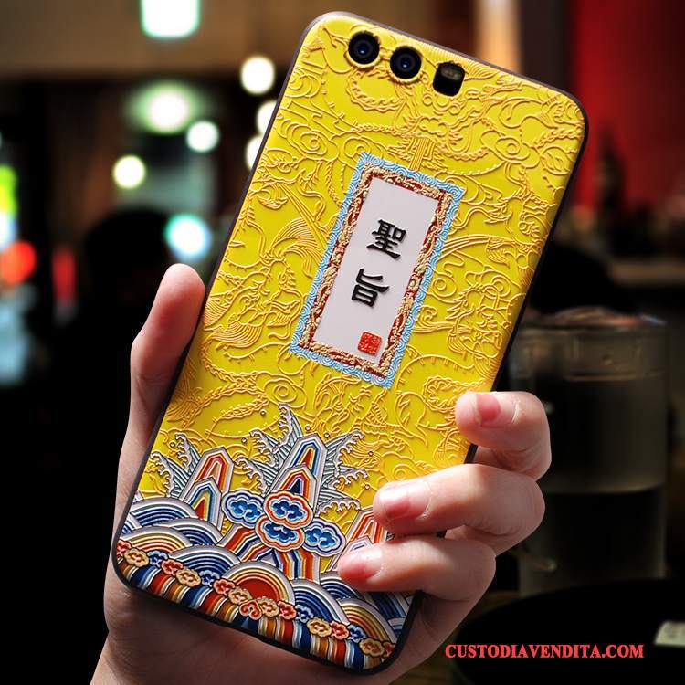 Custodia Huawei P10 Creativo Giallo Macchiati, Cover Huawei P10 Silicone Amanti Tendenza