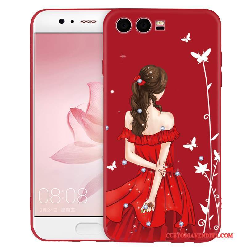 Custodia Huawei P10 Creativo Tendenza Rosso, Cover Huawei P10 Protezione Morbidotelefono