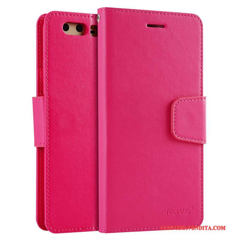 Custodia Huawei P10 Plus Folio Telefono Morbido, Cover Huawei P10 Plus Silicone Rosso